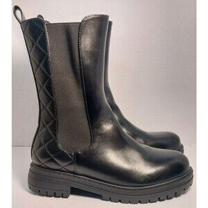Liliana Dreamer Quilted Chelsea Mid Calf Boots In Black Womens Size 9